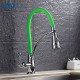 Hot Cold Water Function Flexible Silicone Tube Pipe Pull Down Out Single Handle Brass Kitchen Mixer Faucet